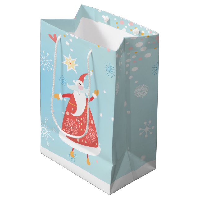 Sacola Para Presentes Média Papais noeis n' Snowman Gift Bag (Frente inclinada)