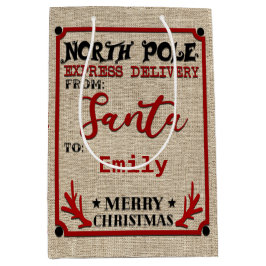 Sacola Para Presentes Média Papais noeis Oficiais Personalizados e Bonitos Sac