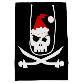 Sacola Para Presentes Média Papais noeis piratas - Saco médio do presente