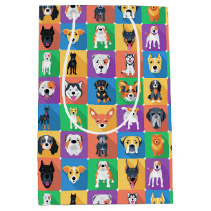Sacola Para Presentes Média Papel de embrulho com amor de cão