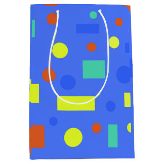 Sacola Para Presentes Média Papel de embrulho de aniversário de formas geométr