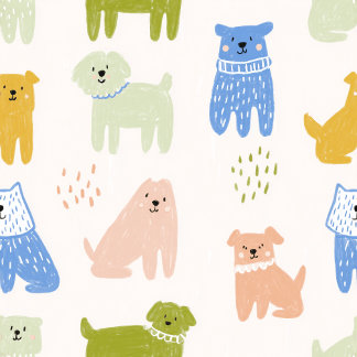 Sacola Para Presentes Média Papel de embrulho de cachorros em cores vibrantes