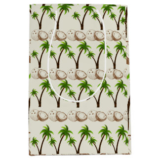 Sacola Para Presentes Média Papel de Embrulho de Coqueiro Tropical