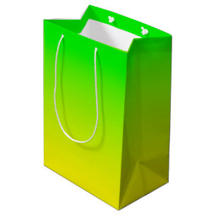 Sacola Para Presentes Média Papel de embrulho verde e amarelo para gradientes
