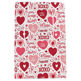 Sacola Para Presentes Média Papel de embrulho XOXO & Sempre seja meu no Dia do