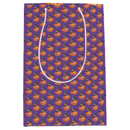 Sacola Para Presentes Média Papel de enrolação de abóbora de Halloween