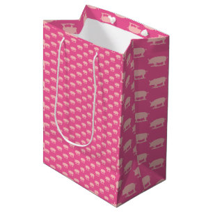 Sacola Para Presentes Média Papel de enrolamento rosa cor-de-rosa e cor-de-ros