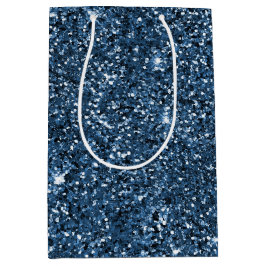 Sacola Para Presentes Média Papel de Tecido Brilhante Azul