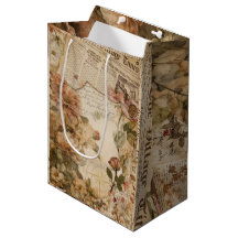 Papel Floral de Jornal Antigo Estética Cottagecore