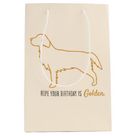 Sacola Para Presentes Média Papel Higiênico Golden Retriever