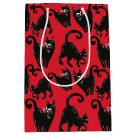 Sacola Para Presentes Média Papel Preto de Molho Vermelho Halloween