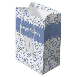 Sacola Para Presentes Média Parabéns 90 aleatório padrão azul