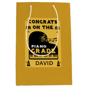 Sacola Para Presentes Média Parabéns de Piano Music Exam