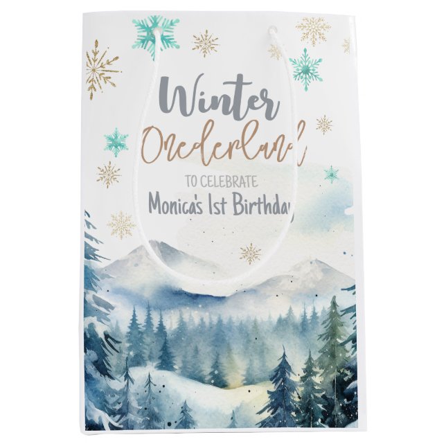 Sacola Para Presentes Média Parabéns maravilhosamente (Frente)