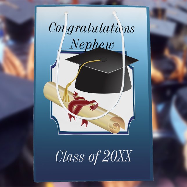 Sacola Para Presentes Média Parabéns Para Sobrinho Que Se Formaram (Criador carregado)