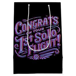 Sacola Para Presentes Média Parabéns pelo seu 1º Voo Solo