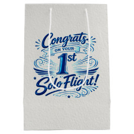 Sacola Para Presentes Média Parabéns pelo seu 1º Voo Solo