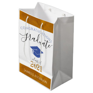 Sacola Para Presentes Média Parabéns personalizados Classe de Formando Ano Az