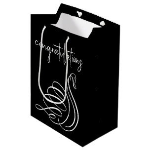 Sacola Para Presentes Média Parabéns Swan de Casamento