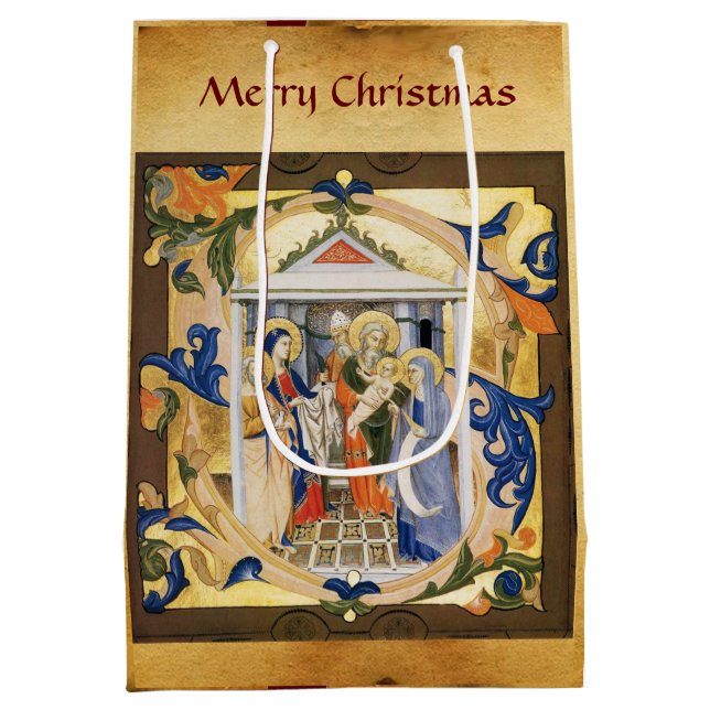 SACOLA PARA PRESENTES MÉDIA PARCHE DE NATIVIDADE ANTIQUANTO (Verso)