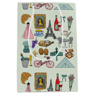 Sacola Para Presentes Média Paris Romântica