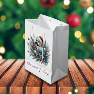 Sacola Para Presentes Média Parrot Seasons Tropical Saudações Natal