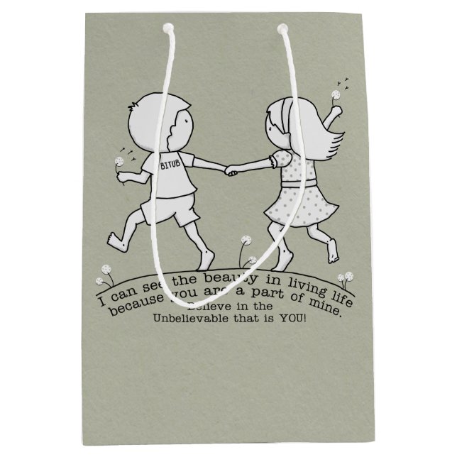 Sacola Para Presentes Média Parte da minha vida (Frente)