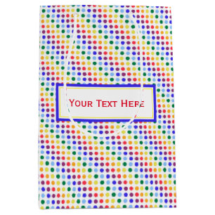 Sacola Para Presentes Média Partido Bolinhas Arco-Íris Brilhante