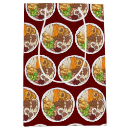 Sacola Para Presentes Média Partido Jante de Natal UK Comida Festiva Britânica