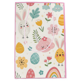 Sacola Para Presentes Média Páscoa Bunny Pattern
