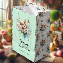 Páscoa Cristã de Flores Cruzadas de Cores Aquática