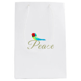 Sacola Para Presentes Média Pássaro de Férias Mensageiro da Paz