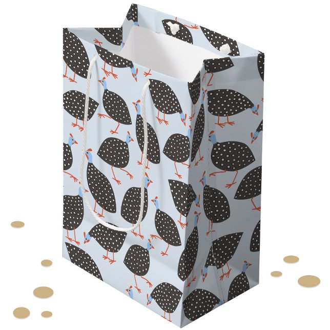 Sacola Para Presentes Média Pássaro-voador-guineense (Guineafowl pattern fun gift bag)