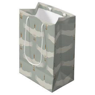 Sacola Para Presentes Média Pássaros Neutros Dusty Gruas Argumentos