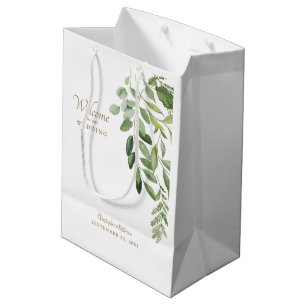 Sacola Para Presentes Média Pasta de Nomes Dourados de Favoritos de Casamento