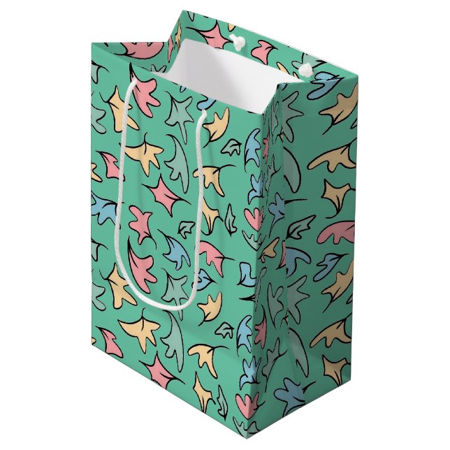 Sacola Para Presentes Média Pastel deixa verde (Frente inclinada)