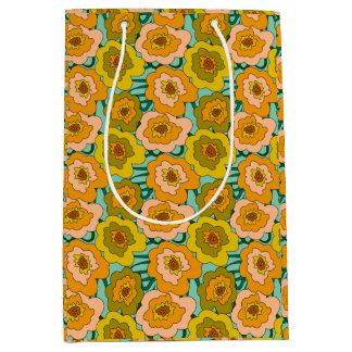 Sacola Para Presentes Média Pastel Poppies Wrapping Paper Bag