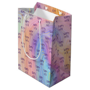 Sacola Para Presentes Média Pastel Rainbow 20 Birthday