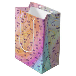 Sacola Para Presentes Média Pastel Rainbow 75.º Aniversário Média Bag de Pr