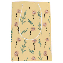 Sacola Para Presentes Média Pastel Wildflower Botanical Gift Bag