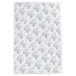 Sacola Para Presentes Média Pata Imprime Cinza De Arte De Aquarela Comida Com 