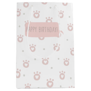 Sacola Para Presentes Média Patas bonitos do animal de estimação com o saco
