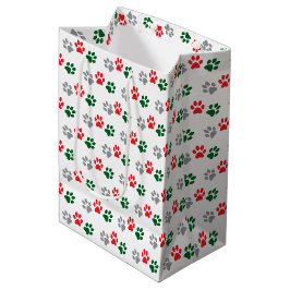 Sacola Para Presentes Média Patas de Natal