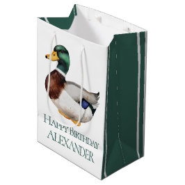 Sacola Para Presentes Média Pato Mallard de pré-disquete personalizado
