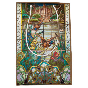 Sacola Para Presentes Média Patos-reais de vidro retidos