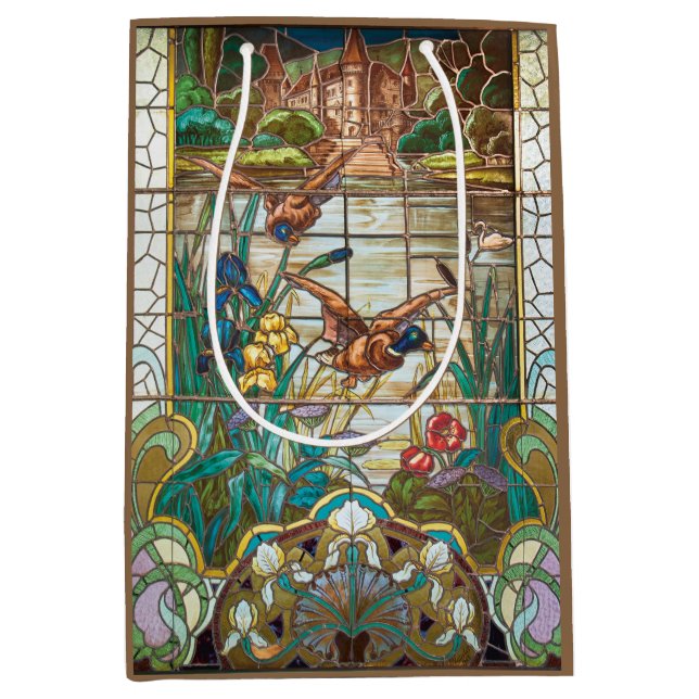 Sacola Para Presentes Média Patos-reais de vidro retidos (Frente)