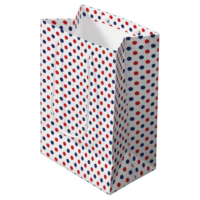 Sacola Para Presentes Média Patriotic Dots Gift Bag (Frente inclinada)