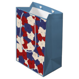 Sacola Para Presentes Média Patriotic Petunias Gift Bag
