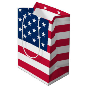Sacola Para Presentes Média Patriótico do Banco de Bandeiras Americanas