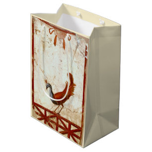 Sacola Para Presentes Média Pavão na antiga pintura antiga romana de Fresco